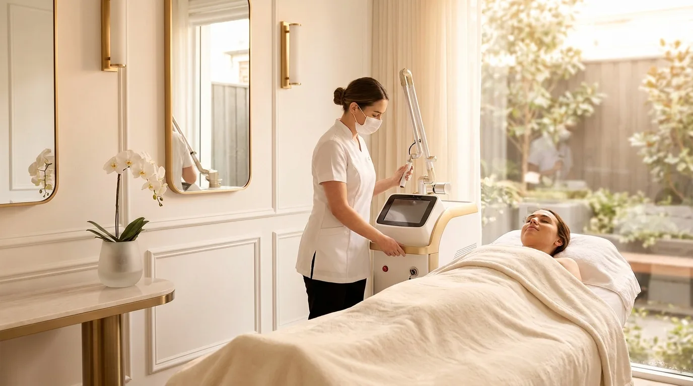 Lumière Skin & Laser clinic interior, South Yarra — calm, minimal treatment space