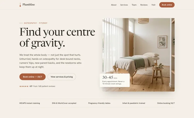 Plumbline Osteopathy homepage