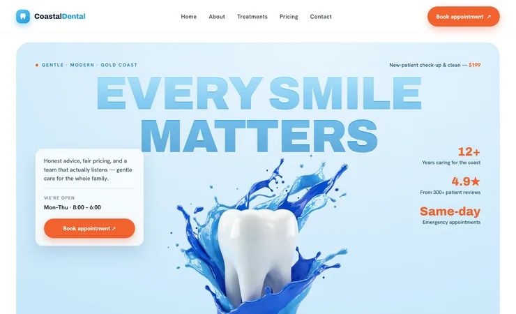 Coastal Dental — concept website